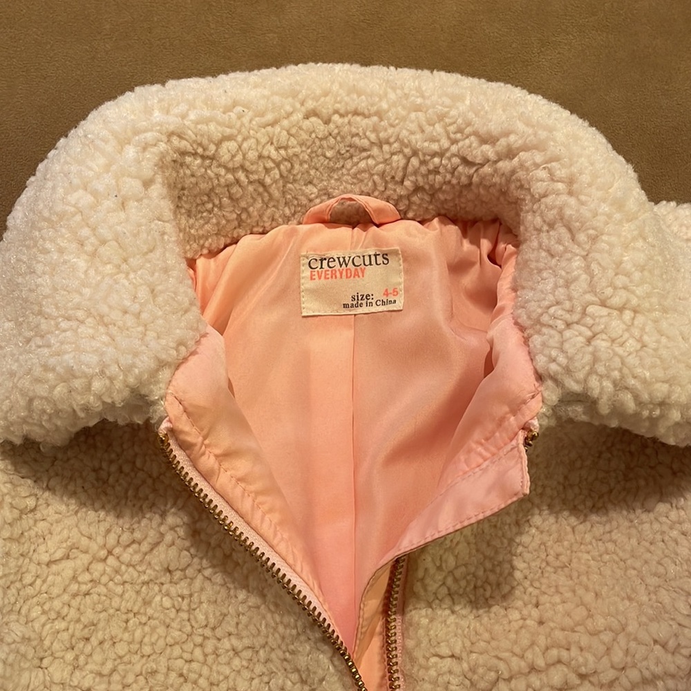 CrewCuts Sherpa coat, size 4/5 - Picture 4 of 6